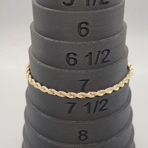 Gold Tone Rope Chain Bracelet 7" Twisted Link Fashion Jewelry